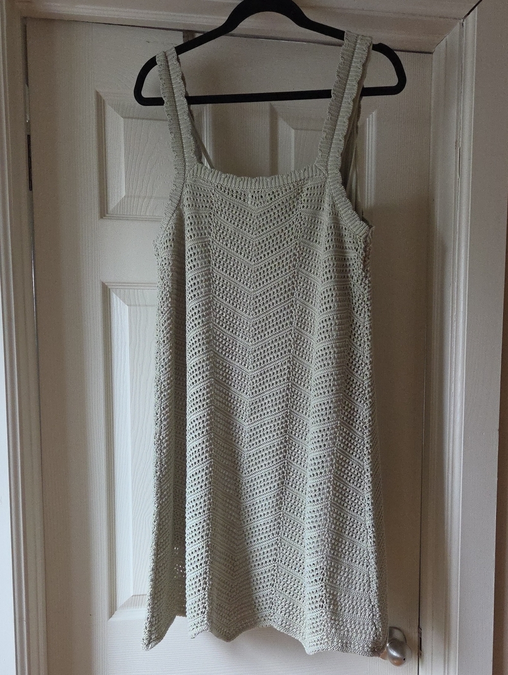 a new day Cream Crochet Mini Dress with Square Straps